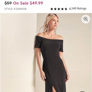 BNWOT La Scala Venus Black Maxi Dress Medium Split Detail